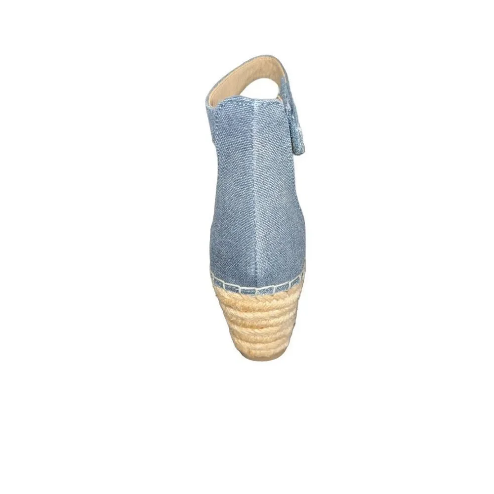 Rockport Marah Espadrille Wedge Sandals Denim Blue - Womens Size 5.5 NWB